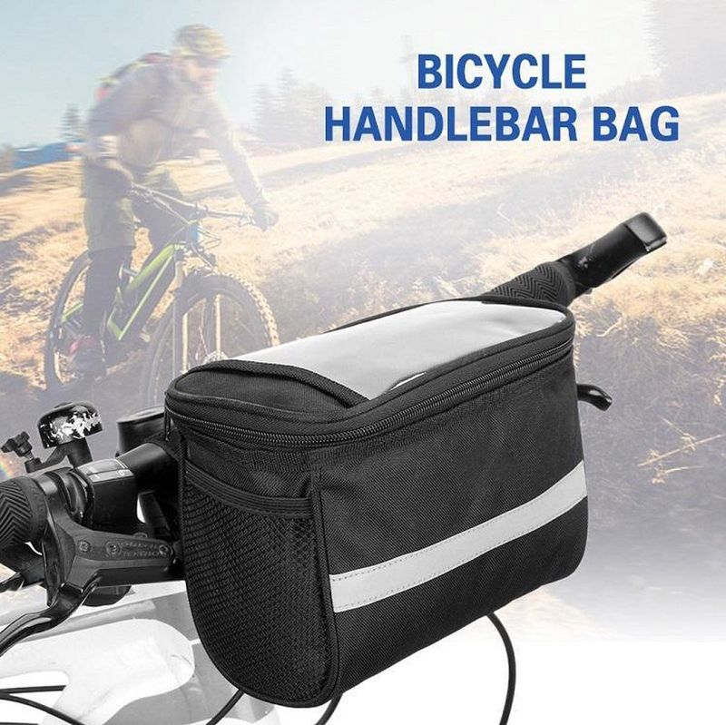 Stuurtas Fiets - Zwart - Afneembare Fietstas Stuur met Smartphone Houder - Waterproof - 3,5 Liter