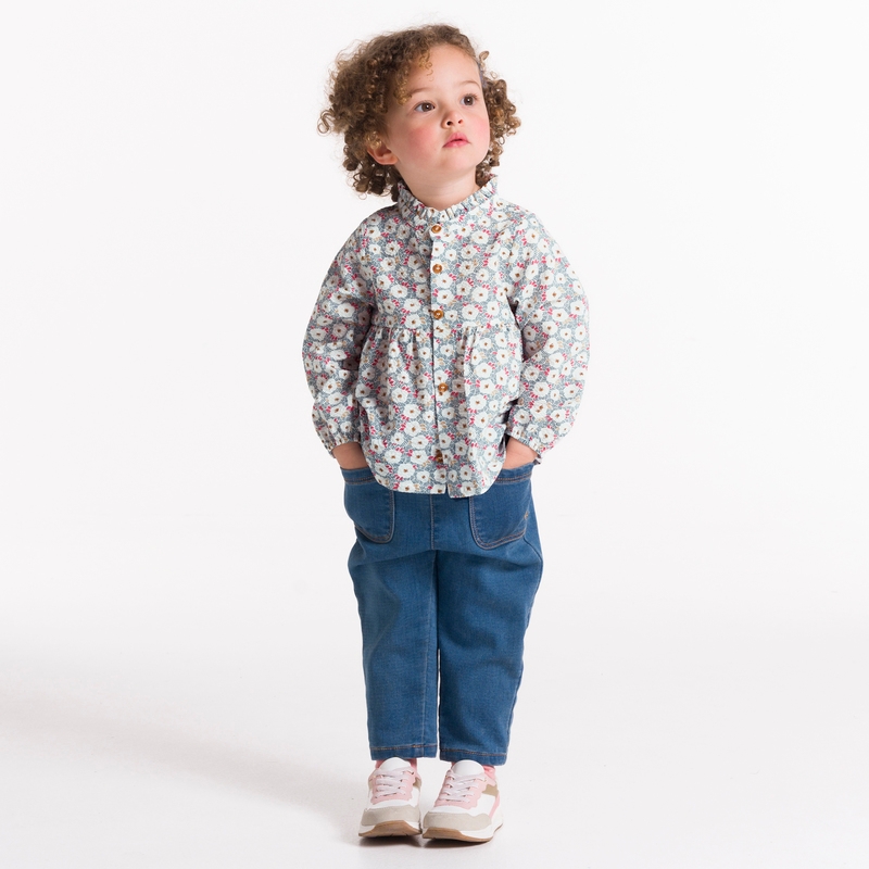 Blouse fleurie en seersucker bébé fille