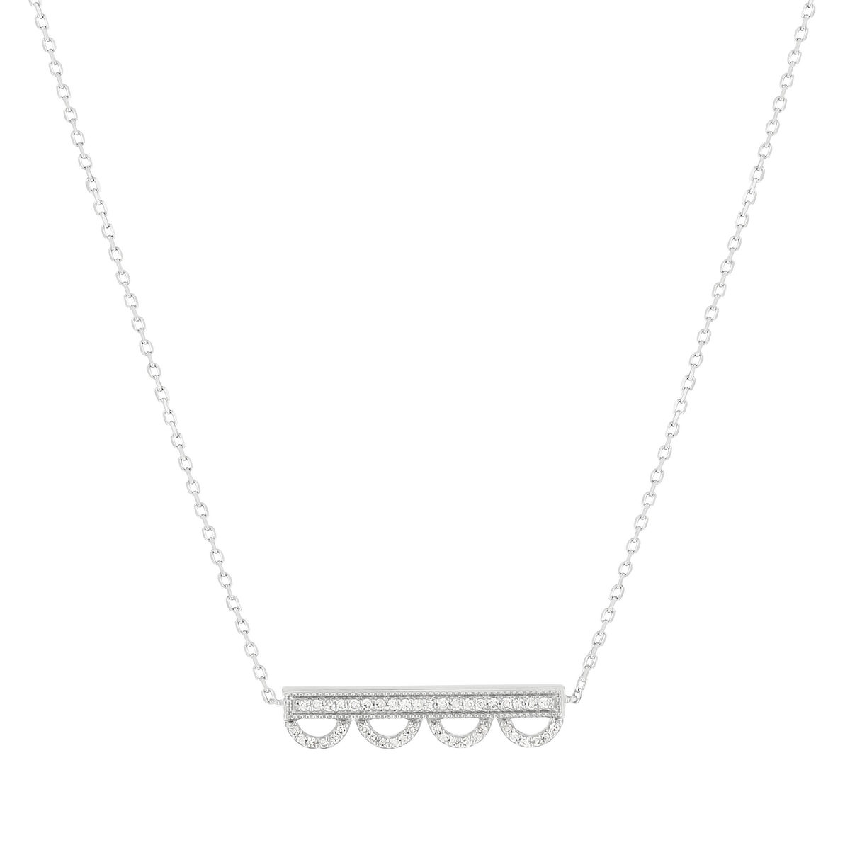 Collier or blanc 375 diamants 42 cm