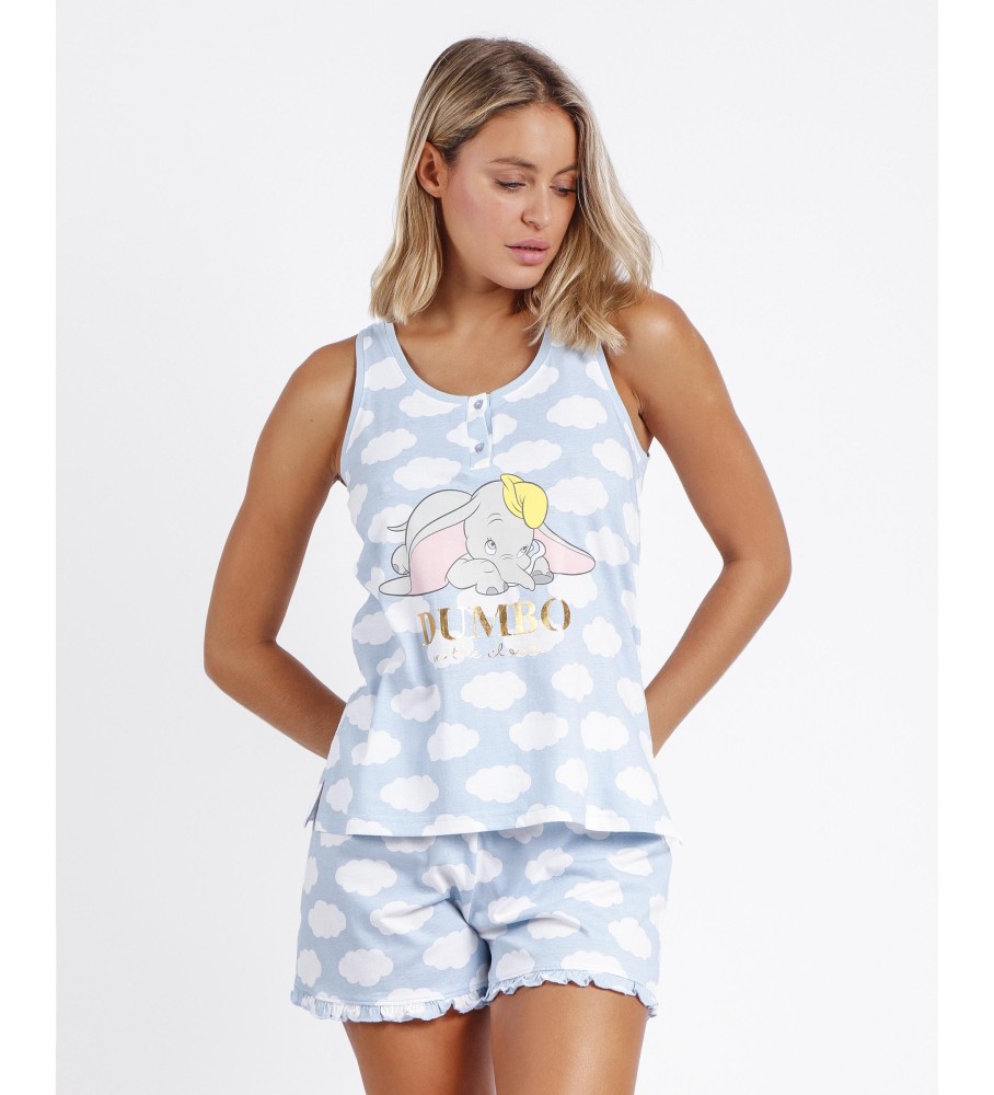 Pijama sem mangas azul do Dumbo da Disney