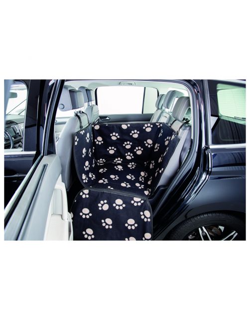 Trixie Autobeschermdeken Smal Met Hoge Zijdelen - Hondenautoaccessoire - 50x145 cm Zwart Beige