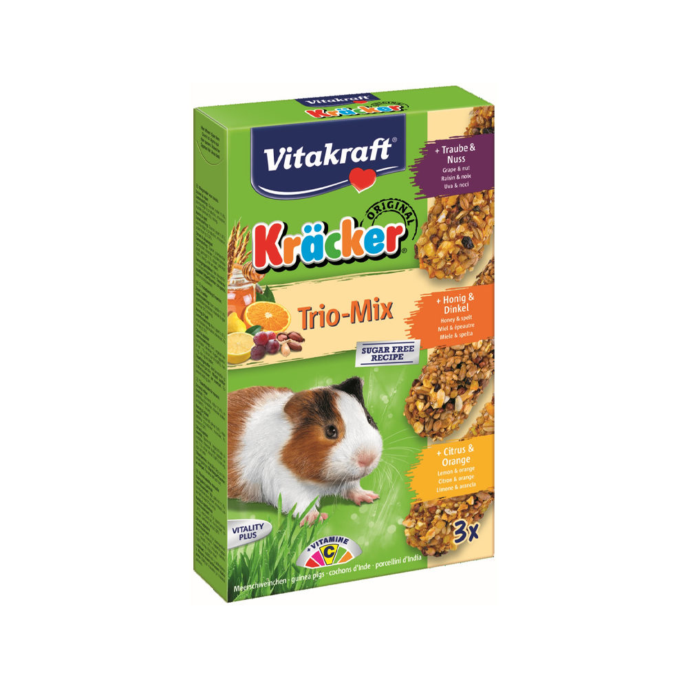 Vitakraft Cavia Kracker Trio-Mix Honing/Noot/Citrus