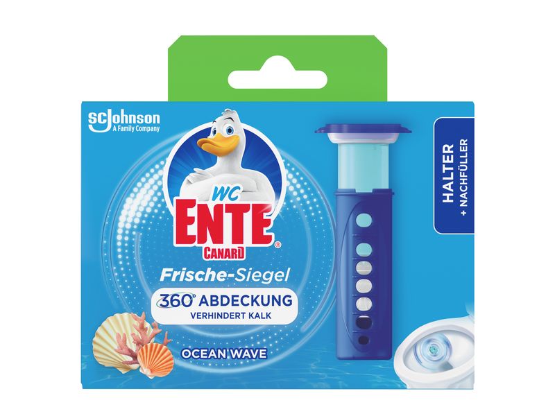 WC-Ente WC-Reiniger Frische-Siegel Starter-Set Marine Körbchenloser Toilettenreiniger