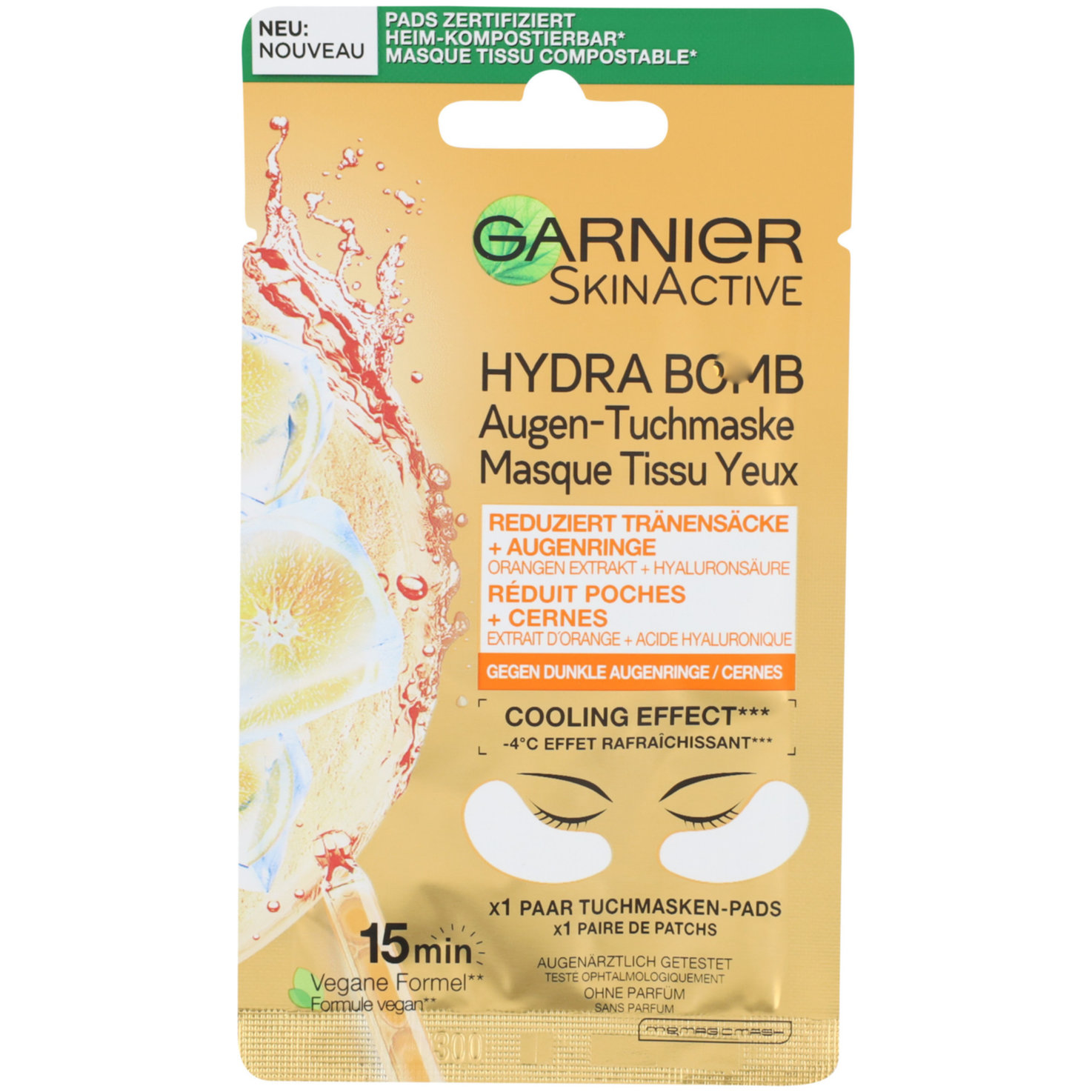 Garnier Tuchmasken-Augenpads Orangen-Extrakt