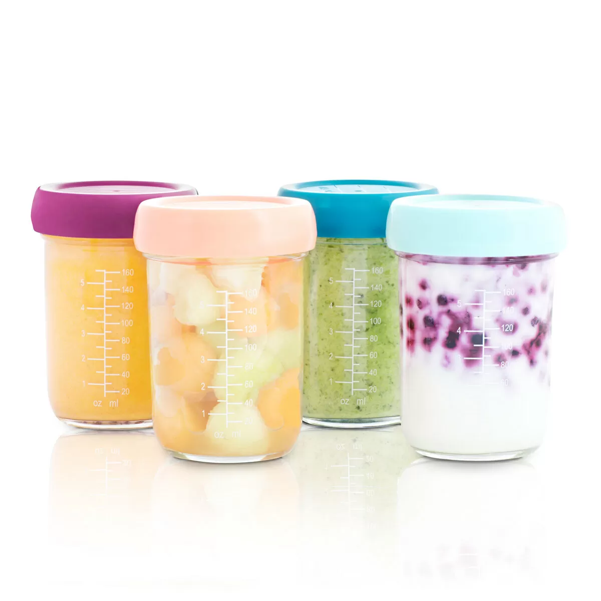 Babymoov glasbøtter til babymad, 240 ml - 4 stk