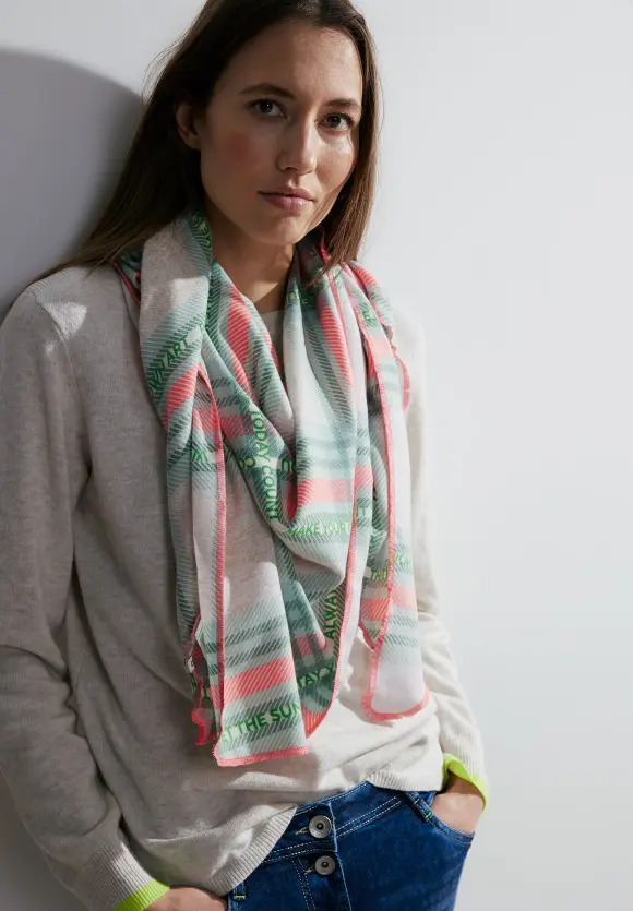 Kariertes Halstuch - vibrant coral