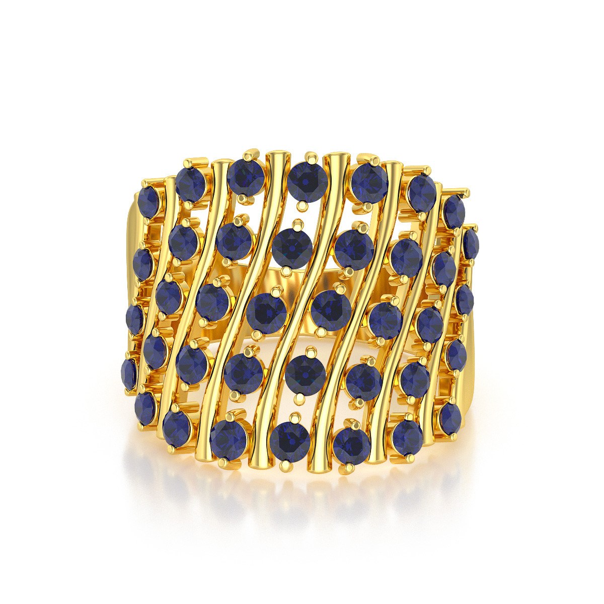 Bague ADEN Or 585 Jaune Saphir 6.92grs