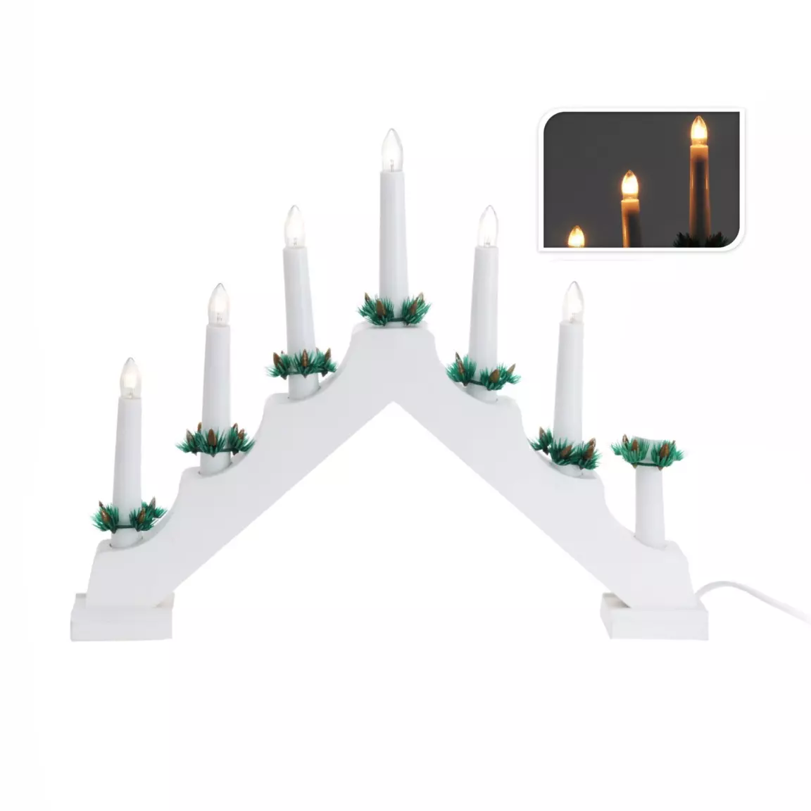 Chandelier lumineux Minuteur Blanc