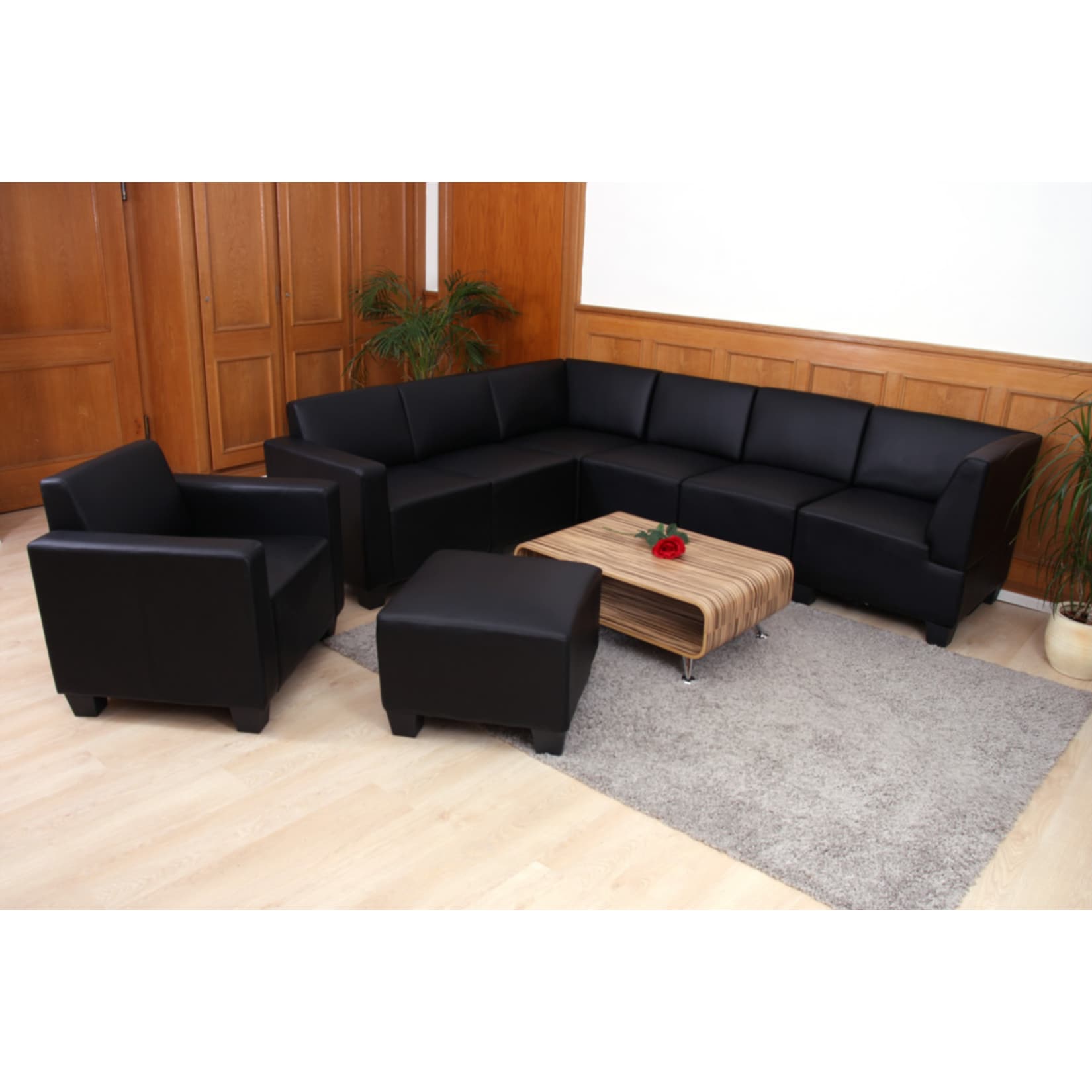 Couch-Garnitur Moncalieri 6-1-1 ~ schwarz