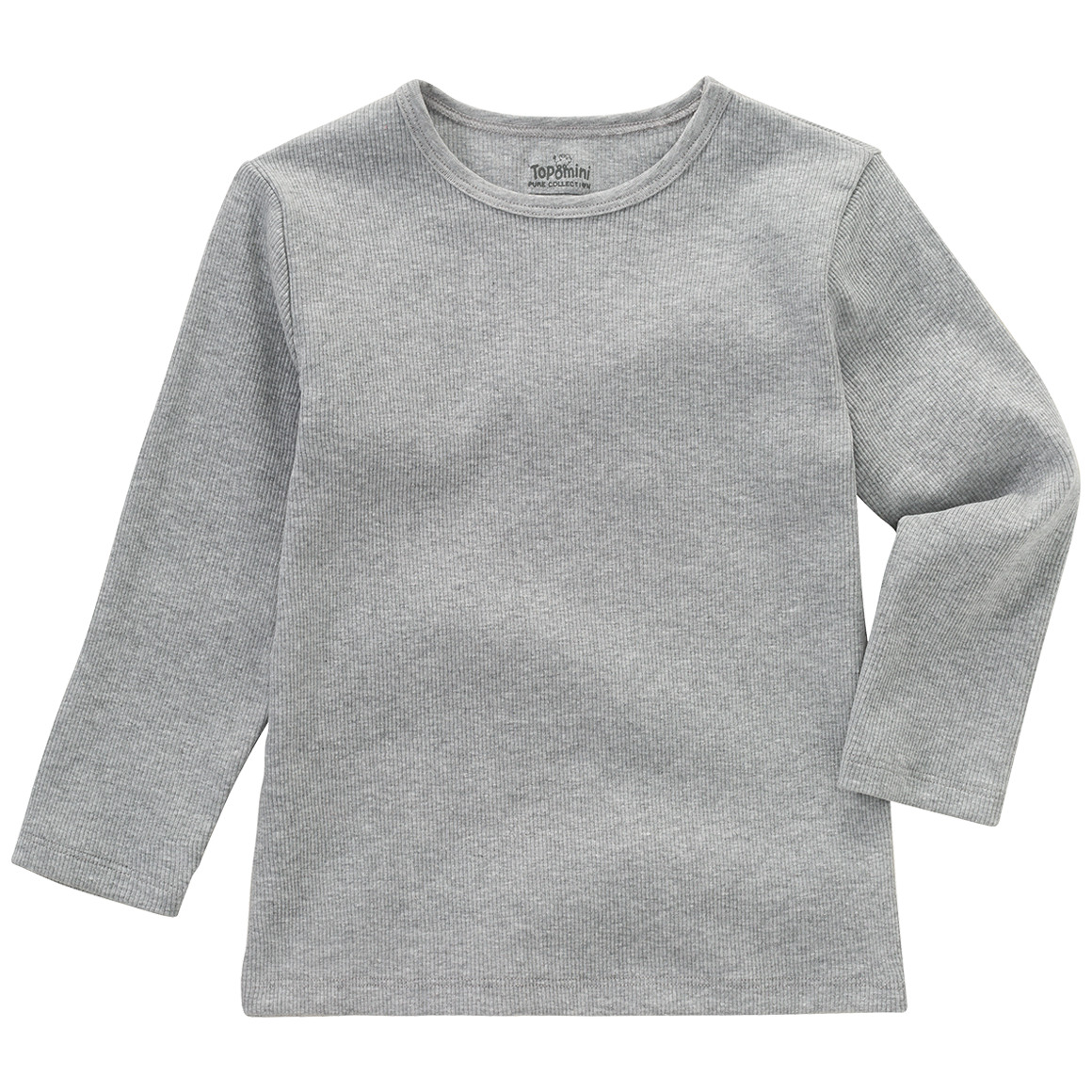 Topomini Pure Collection Baby Langarmshirt mit Rippstruktur hellgrau