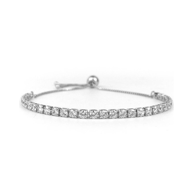 Bracelet rivière acier argenté et oxydes de zirconium