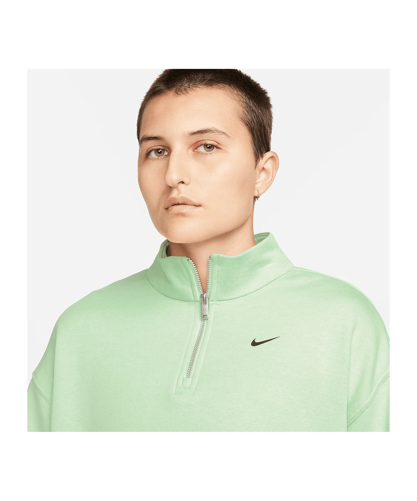 Nike Fleece QZ Sweatshirt Damen Grün Schwarz F376