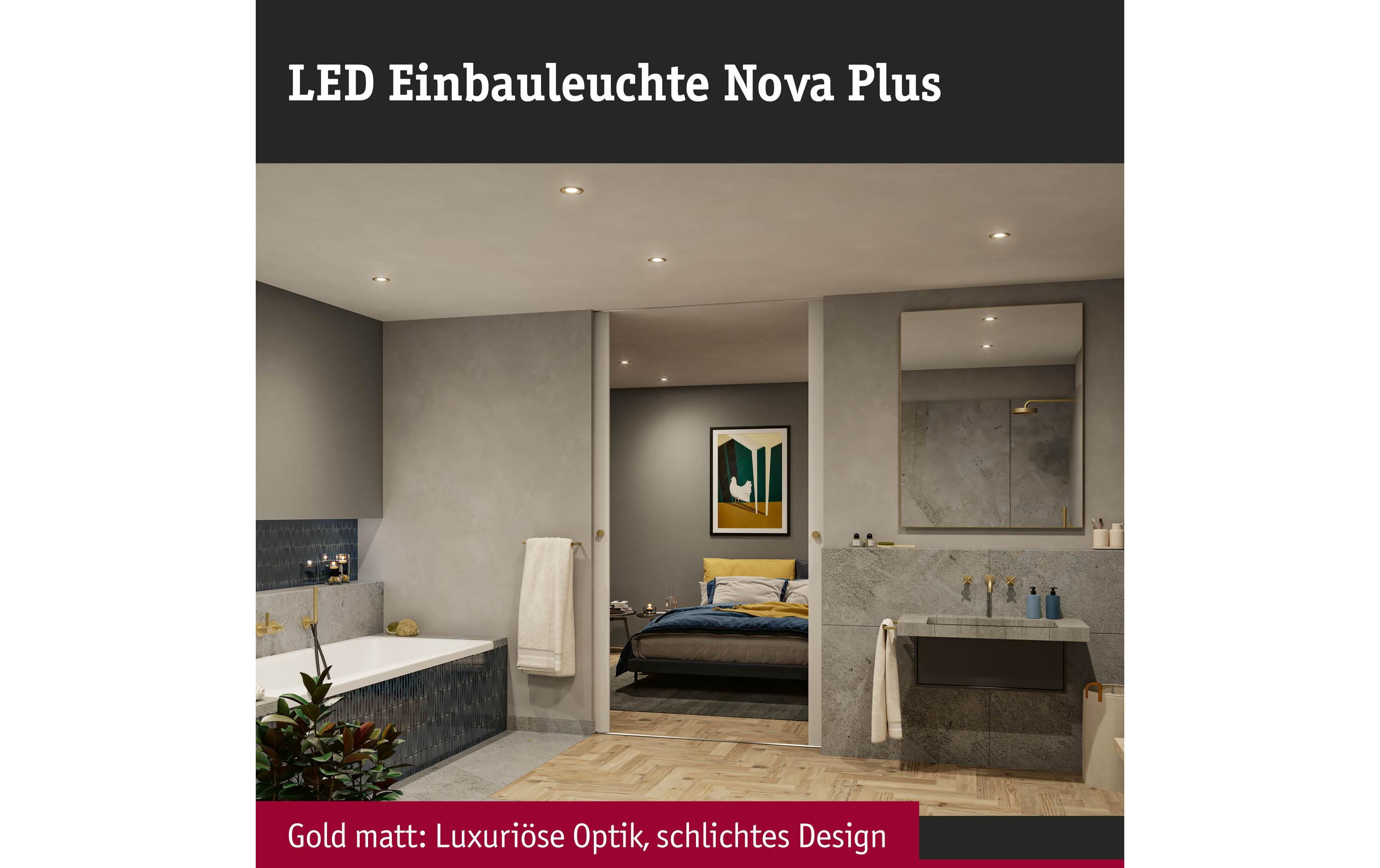 Einbauleuchte Nova Plus GoldDimmbare runde Einbauleuchte