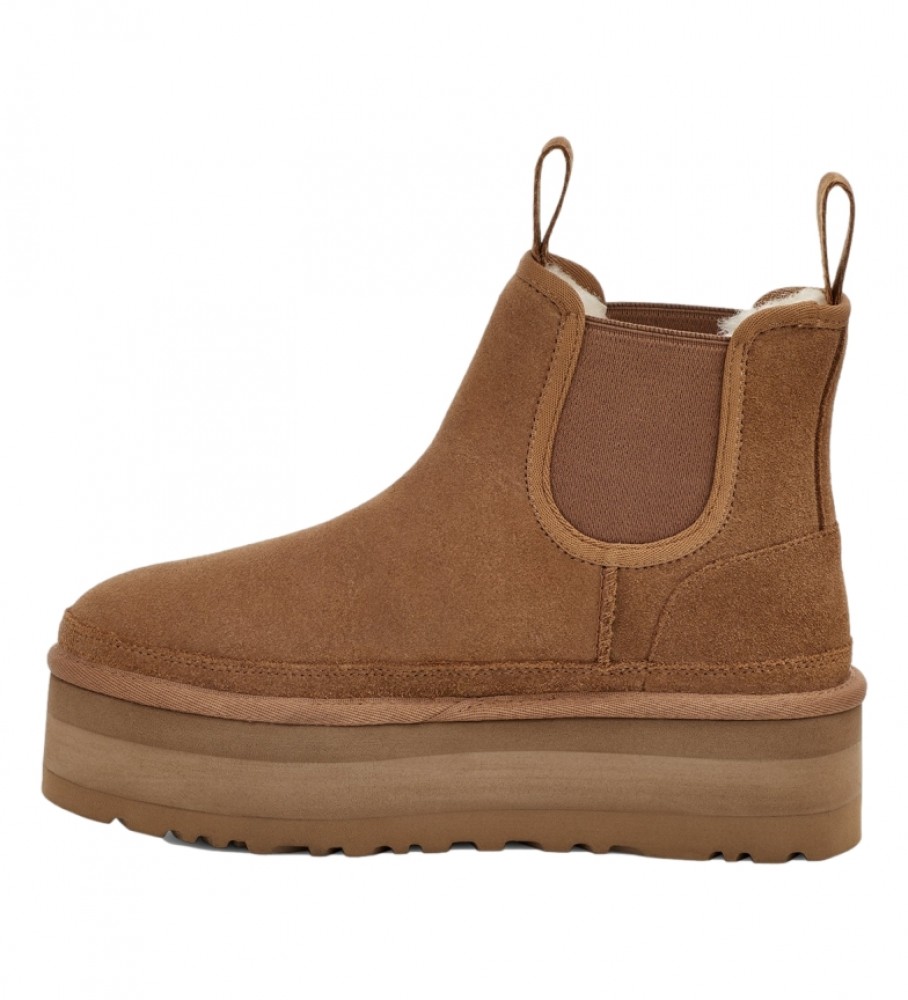 Botas Chelsea UGG W Neumel Platform em couro marrom - altura da plataforma: 5 cm
