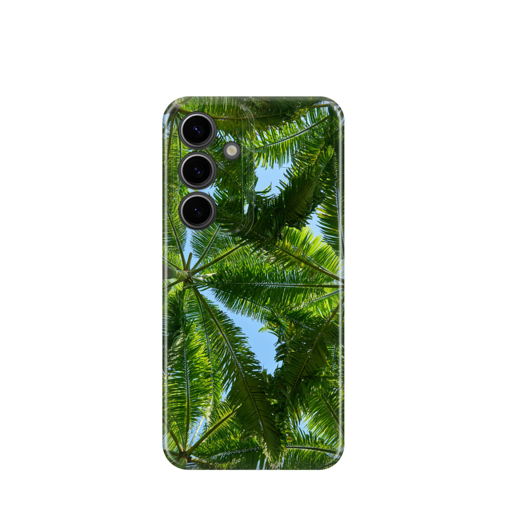 Samsung Galaxy S24 Kunststoff Hülle Palmen Dach - Grün