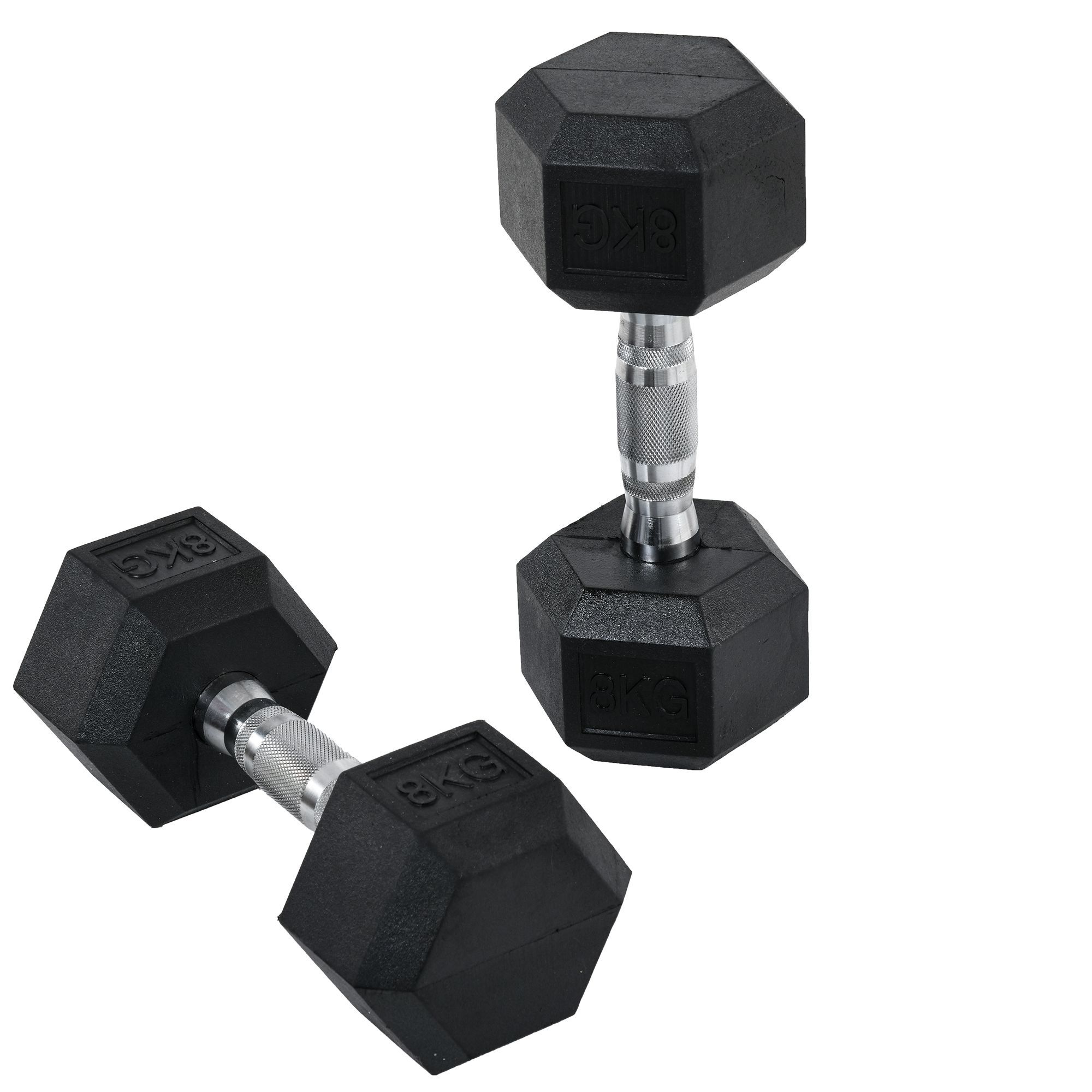 HOMCOM Kurzhantel 2er Set in Hexagon Form schwarz, silber 12,7B x 12,7T x 8,6H cm