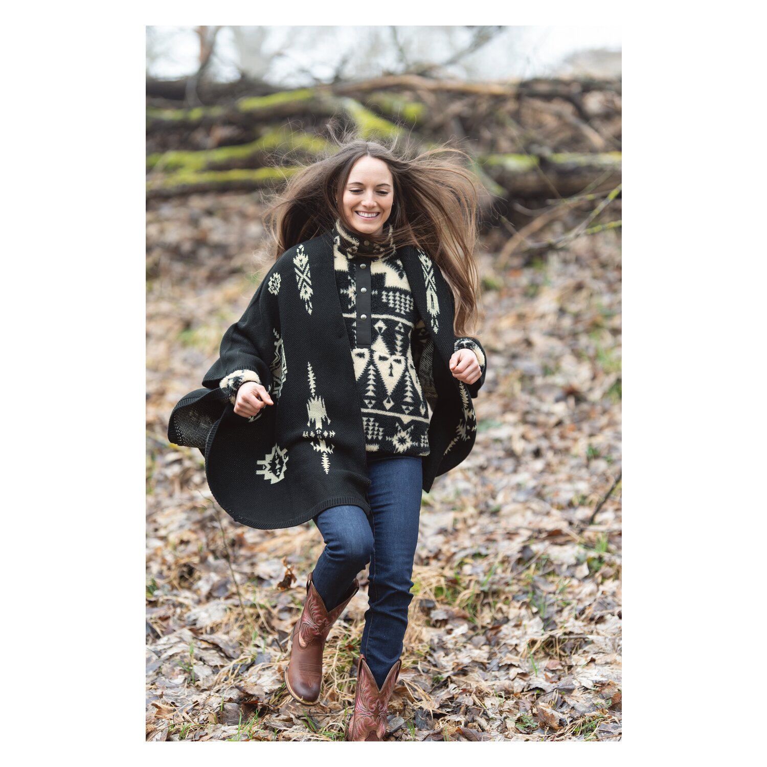 ARIAT Delta Poncho  - black - M/L