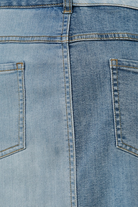 Jeansrock, Straight Fit, zweifarbig, 5-Pocket
