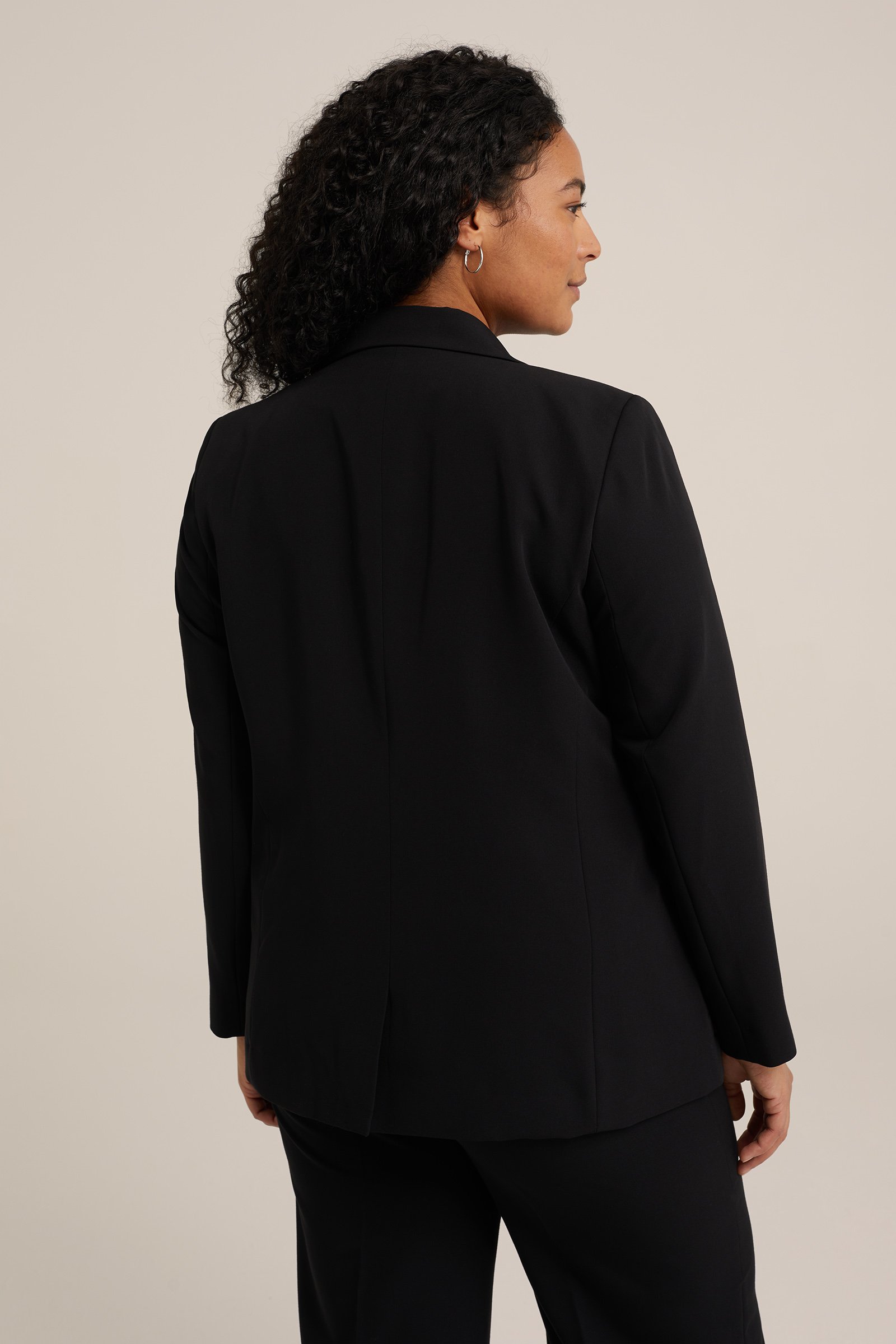 getailleerde blazer - Curve WE Fashion Zwart