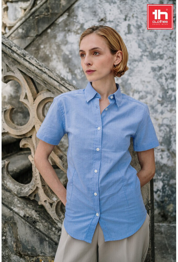 TH Clothes 30158 - Chemise oxford à manches courtes pour femmes