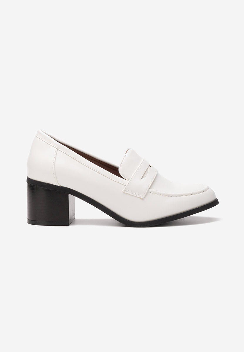 Mocassins à talon blancs Sereya