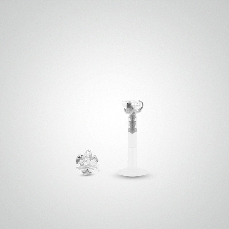 Piercing conch or blanc avec un oxyde de zirconium triangle