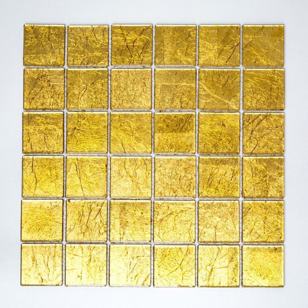 MOSAIKK SQUARE CRYSTAL GOLD 4.8X4.8CM