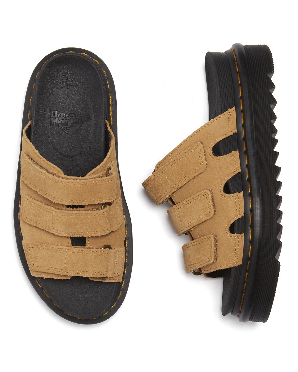 DR. MARTENS<br>Chinelo Rain em Camurça Bege