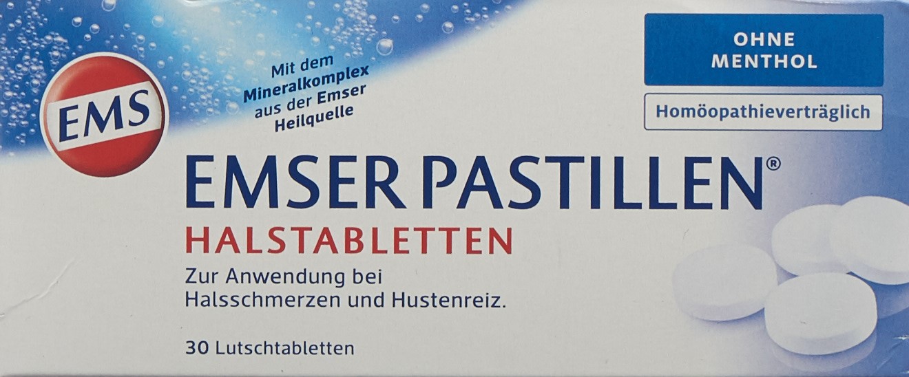EMSER Pastillen ohne Menthol Blist 30 Stk<br>30 Stück, Blister, Lutschtablette, ohne Menthol