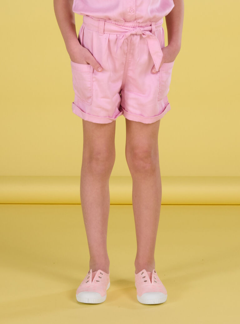 Combishort rose ceinturée