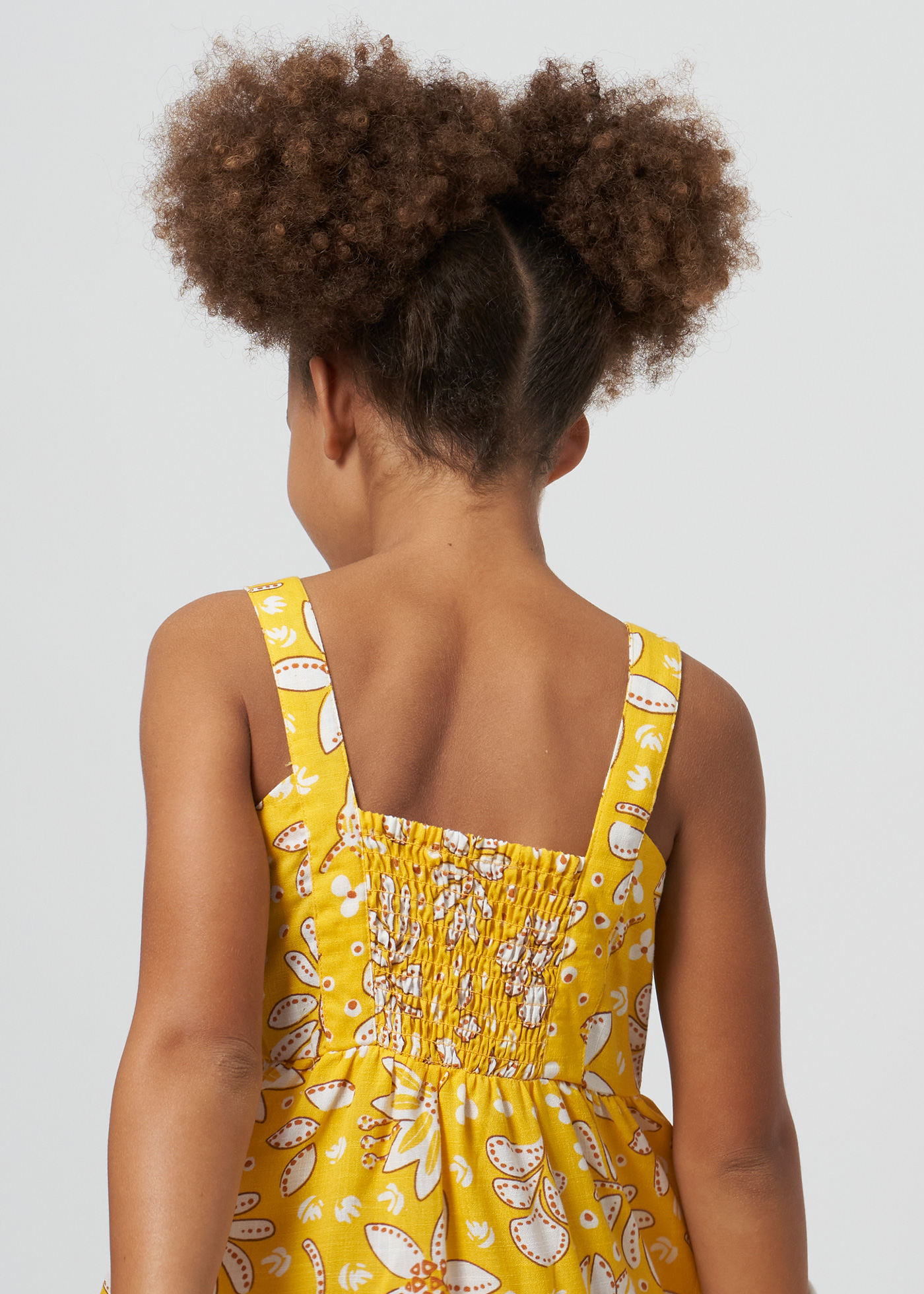Vestido infantil com laço estampado