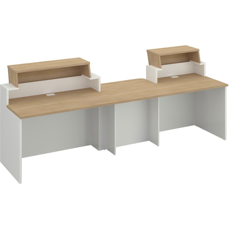 Banque d'accueil droite L 280 x P 83 cm Quadri chêne