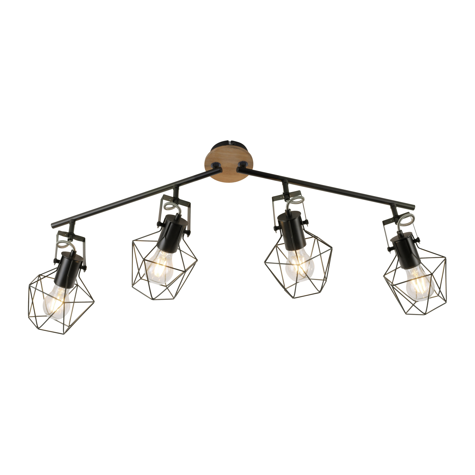 Deckenstrahler - schwarz-holzfarben - 110 cm
