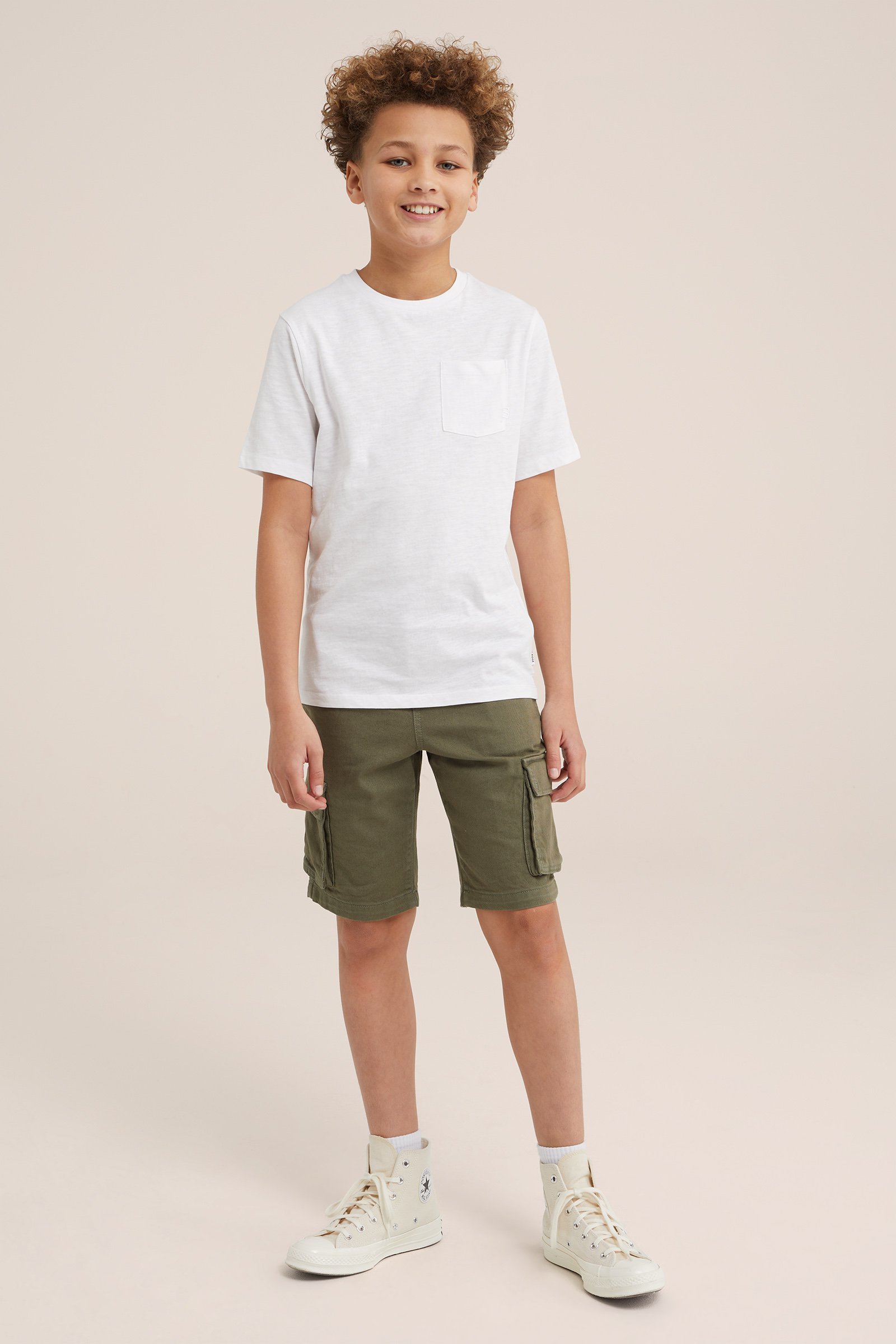 Jongens short met cargozakken Blue Ridge Legergroen