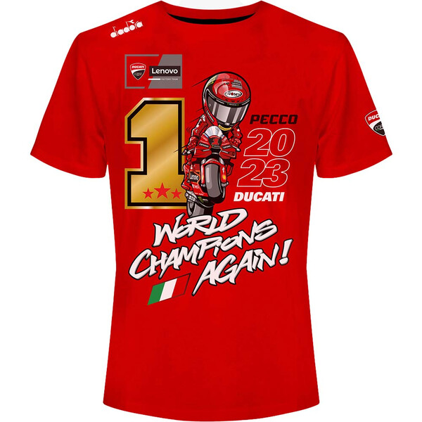 ducati - T-shirt World Champion Bagnaia série limitée Rouge