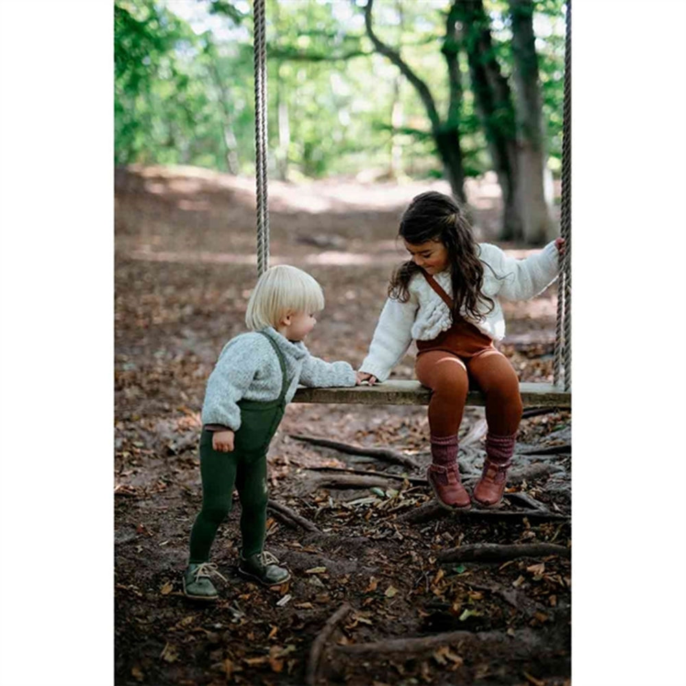 Footed Tights Olive - Silly Silas → Luksusbaby.dk