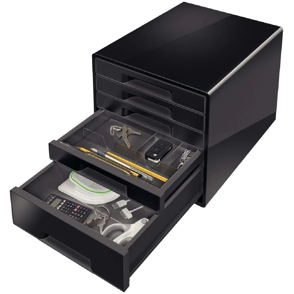 Leitz Cube de Bureau 5 Tiroirs Noir