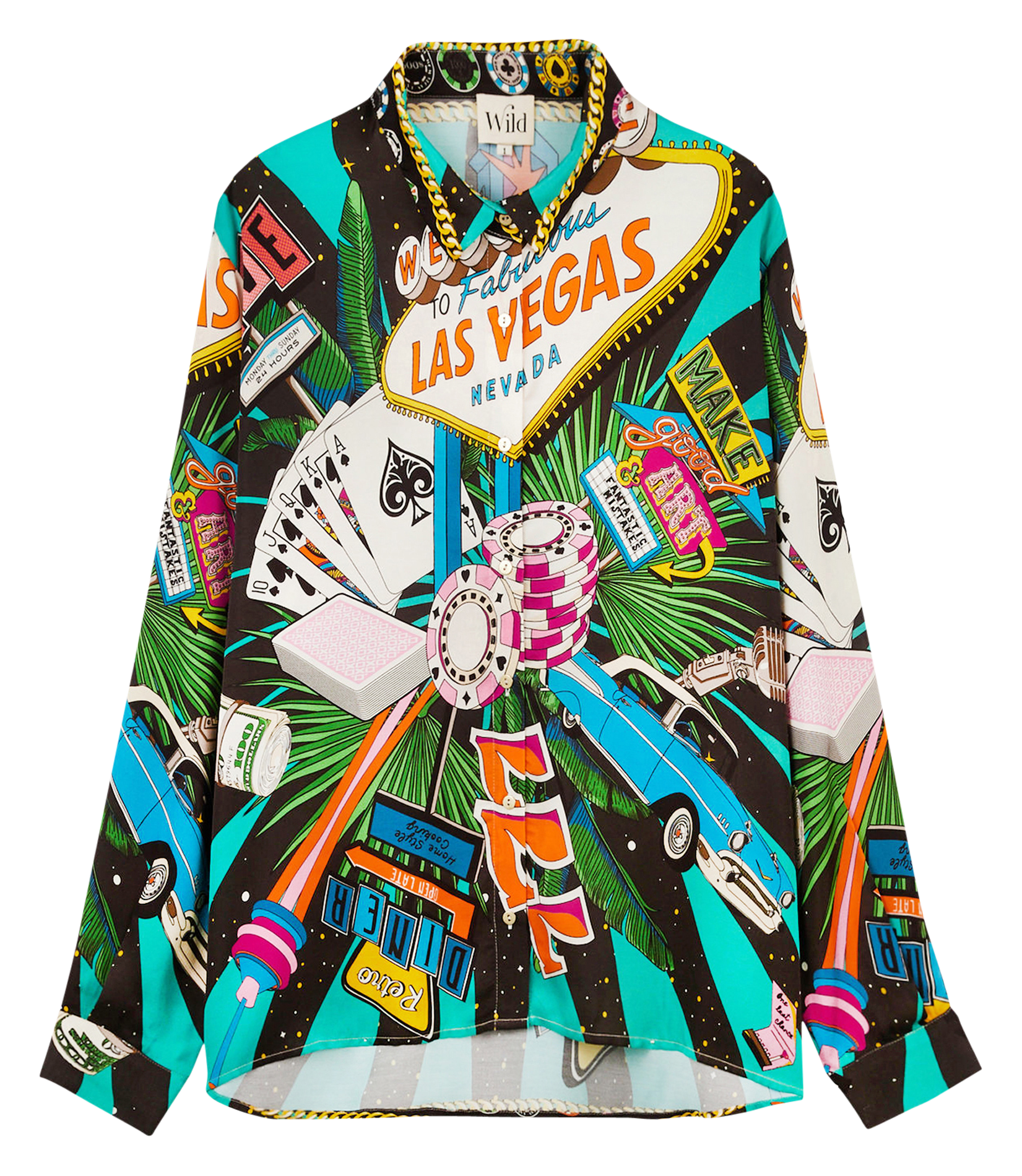 BONAVENTURE VEGAS - Chemise oversize imprimée | Noir