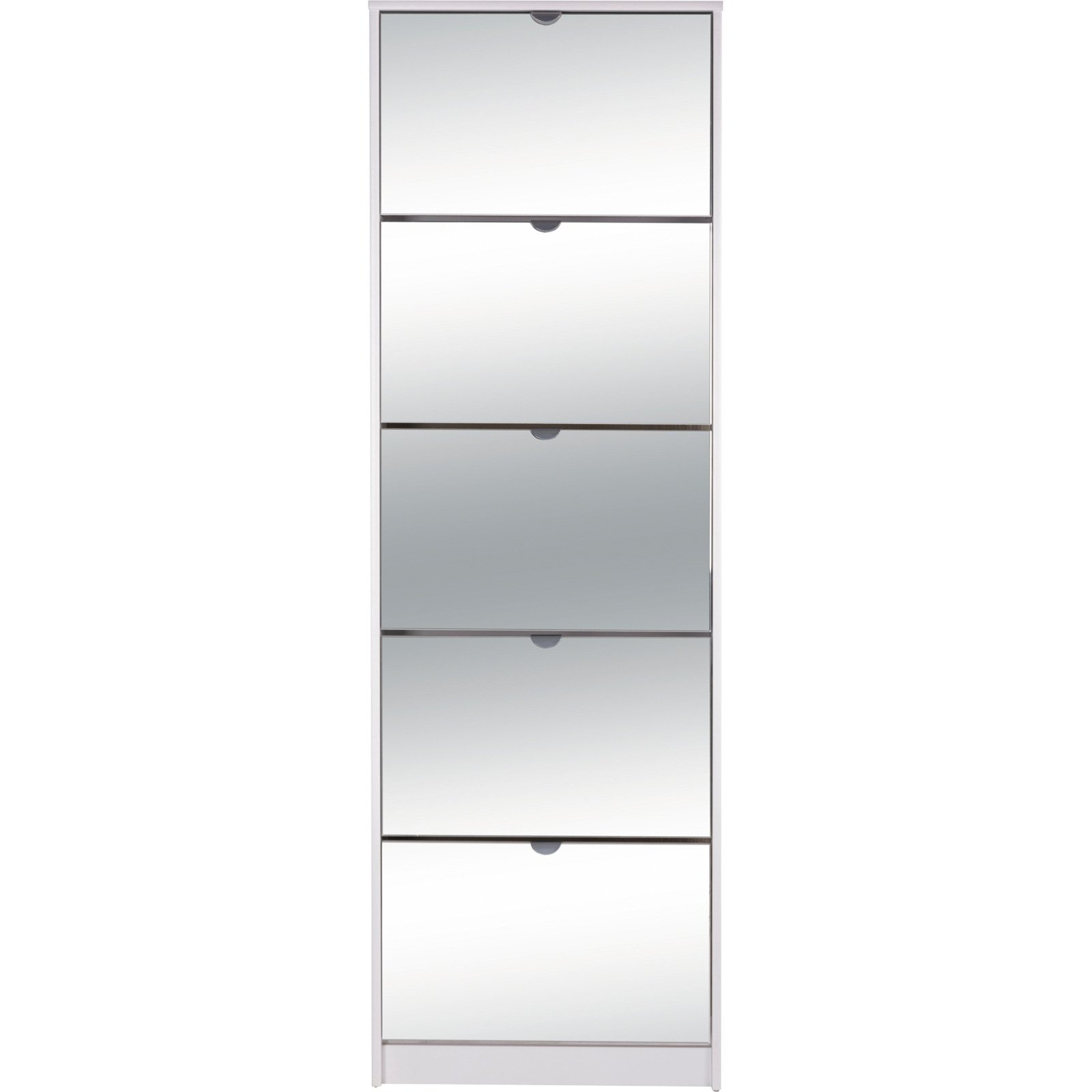 Schuhkipper Koblenz Dekor weiss matt 58 x 177 x 17 cm, mit Spiegel