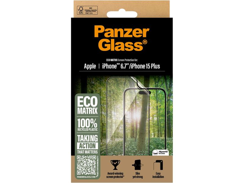 Panzerglass Displayschutz Ultra Wide Fit MATRIX iPhone 15 P MATRIX-Display-Schutzfolie für das Apple iPhone 15 Plus/iPhone 16 Plus