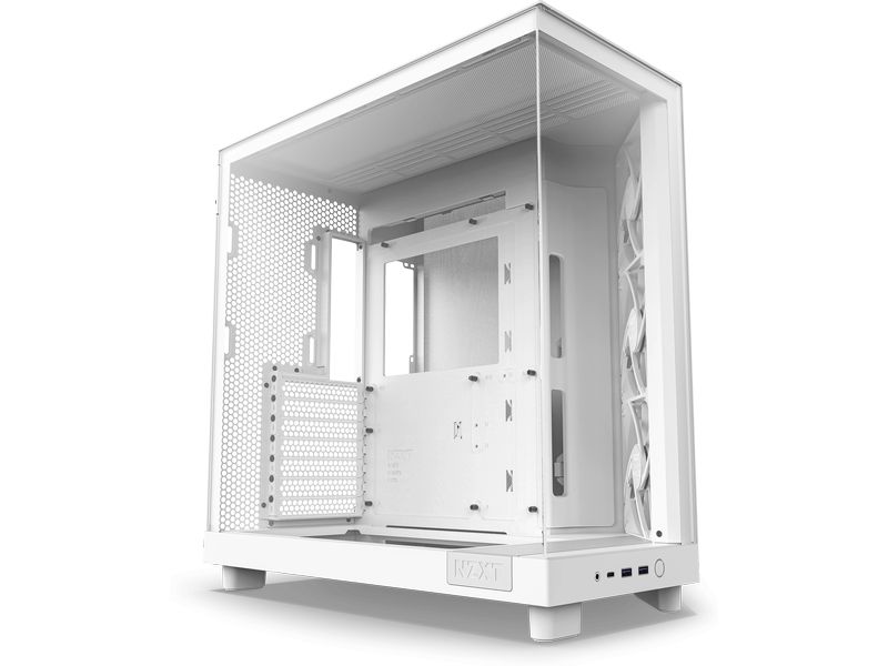 NZXT PC-Gehäuse H6 Flow Weiss Kompaktes Mid-Tower-Gehäuse mit hohem Luftstrom