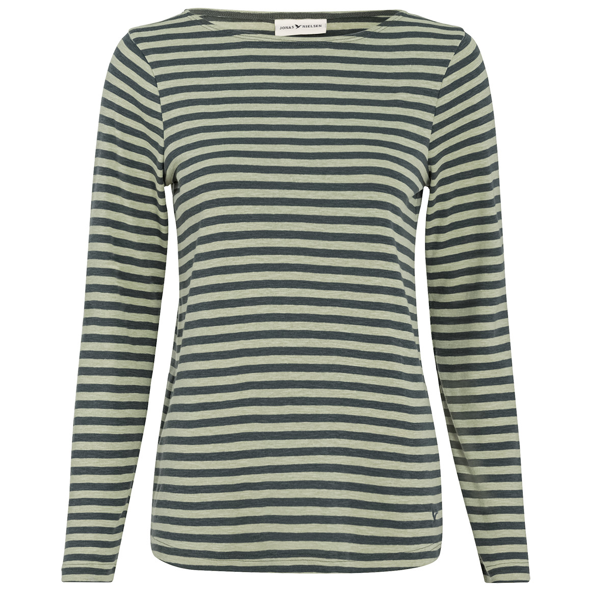 Jonas Nielsen Damen Langarmshirt im Streifen-Look hellgrün / tannengrün