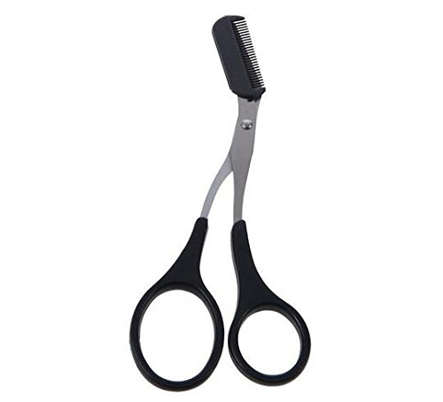 Augenbrauen / Wimpern Trimmer Schere mit Kamm - Schwarz