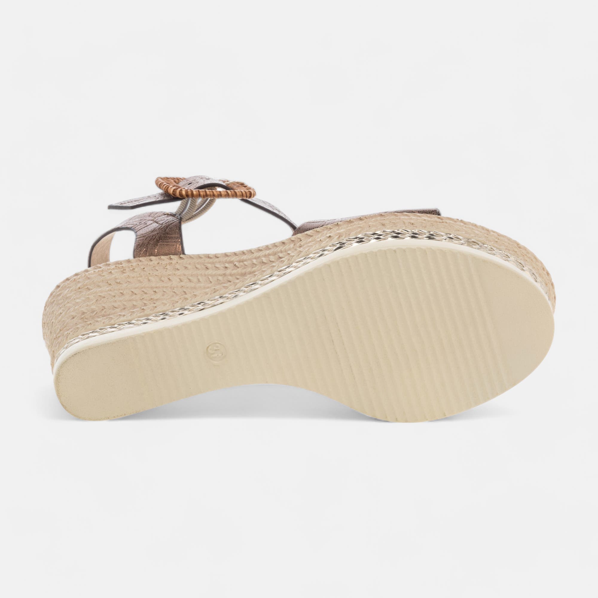 Sandales à talon compensé Femme bronze