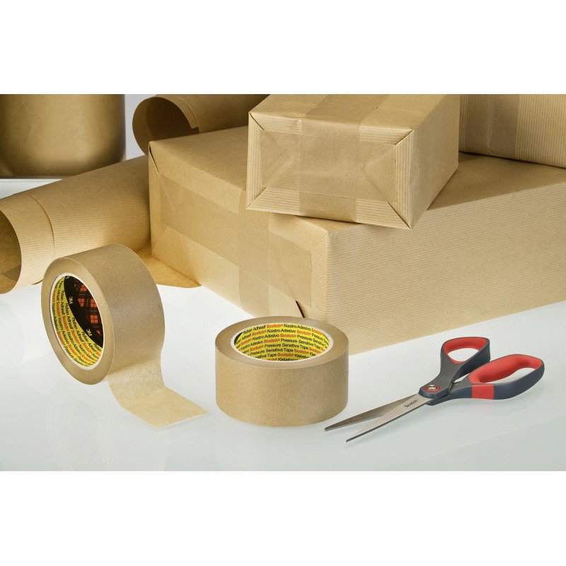 Ruban adhésif d'emballage Kraft brun, résistant 70 g/m², 3444 Scotch, 50 mm x 50 m