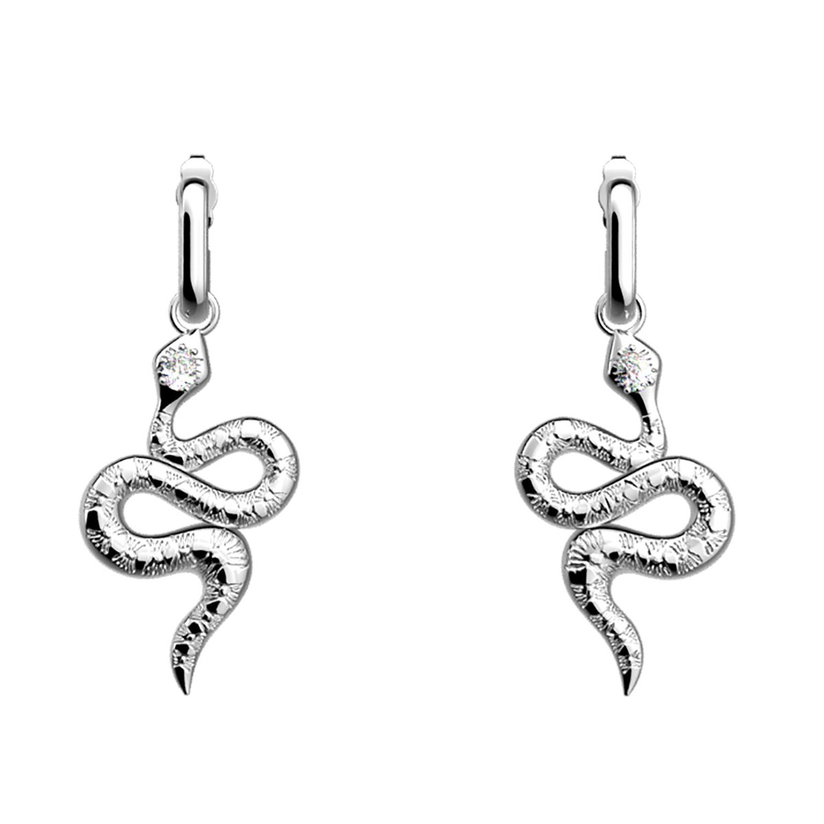 Boucles d'oreilles Les Georgettes Serpent argenté16mm