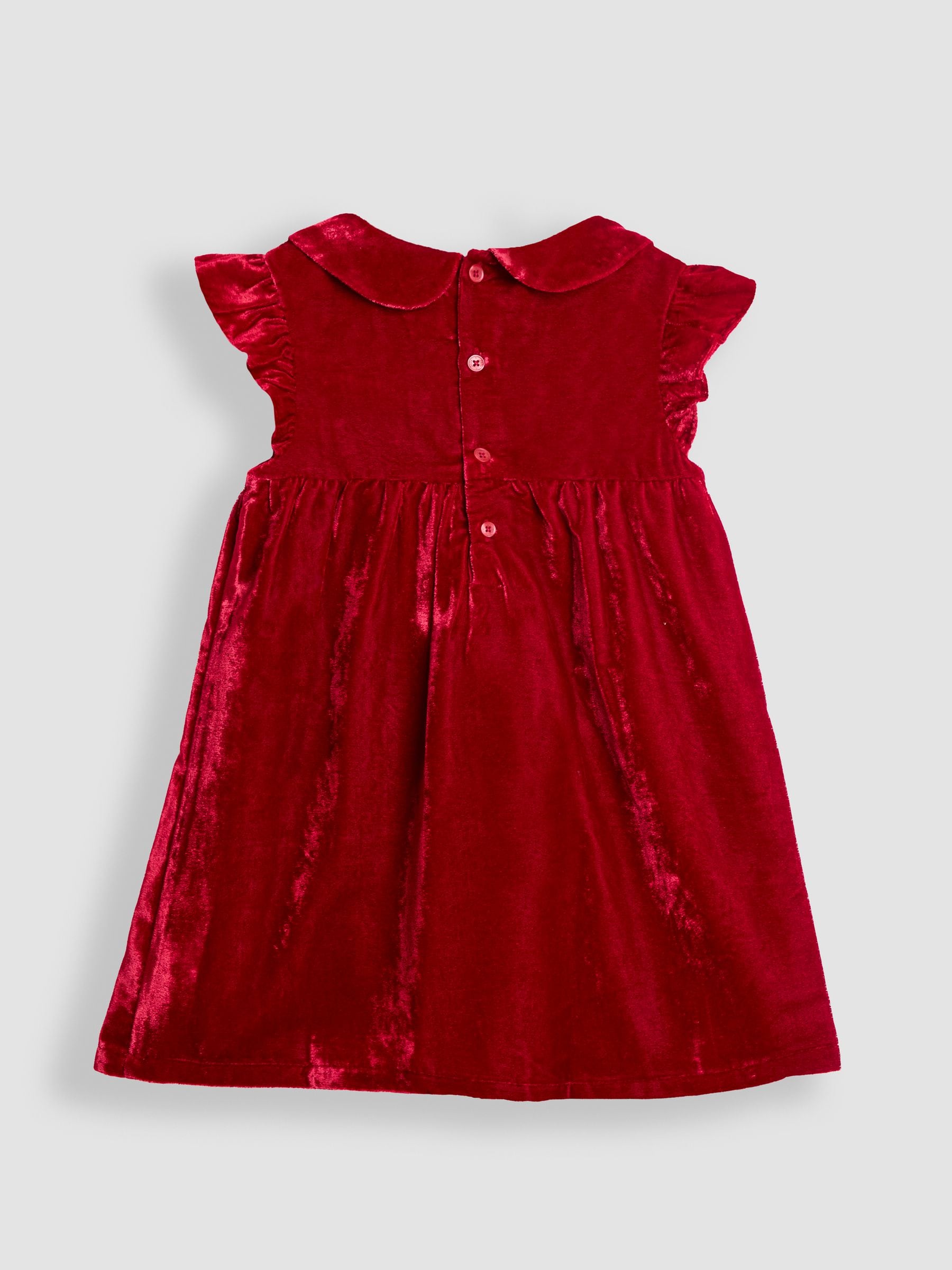 Rood - JoJo Maman Bébé Velvet Baby Dress & Body Set