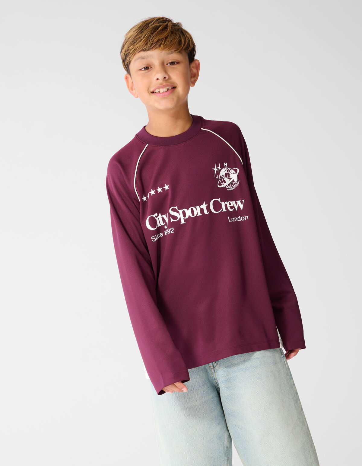 Sporty Longsleeve T-shirt Donkerrood