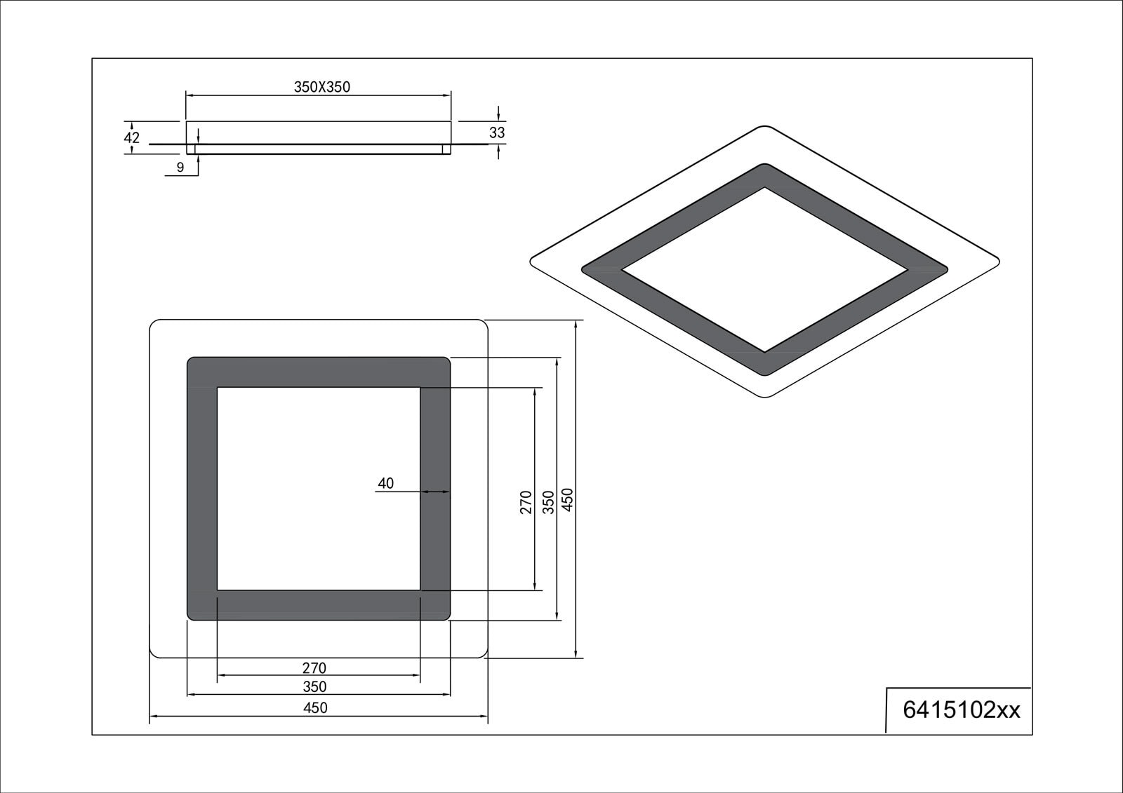 TRIO LED Deckenlampe MORGAN 45 x 45 cm nickelfarbig