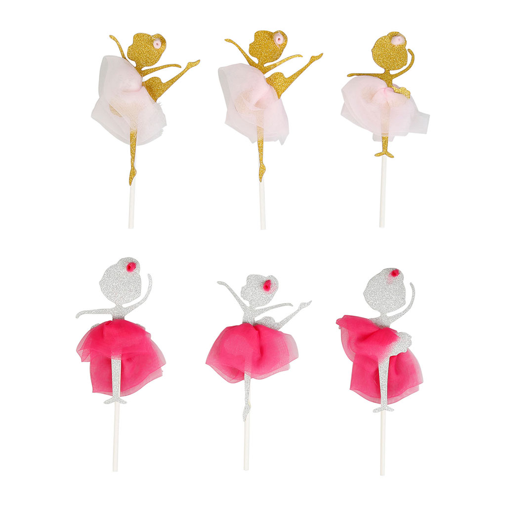 Lot de 6 décorations pour gâteau danseuse ballerine - NOEMIE HONIAT